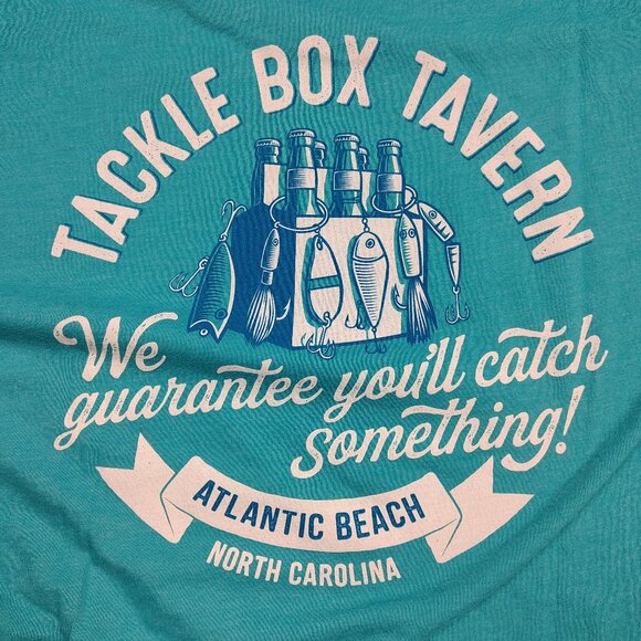 DIVE BAR T-Shirt Men XL Blue TACKLE BOX TAVERN Atlantic Beach NC Americana - Picture 5 of 9